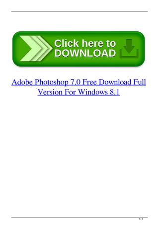Adobe Photoshop For Windows 8.1